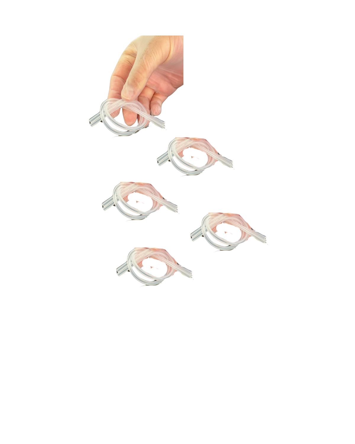 Bilateral Silicone Suction Tubes (5-Pack / 10 Tubes Total)